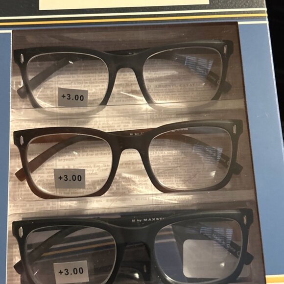 M By Max Studio Reading Glasses Readers +3.00 Box Of 3 Scratch Resistant NIB - Picture 4 of 8